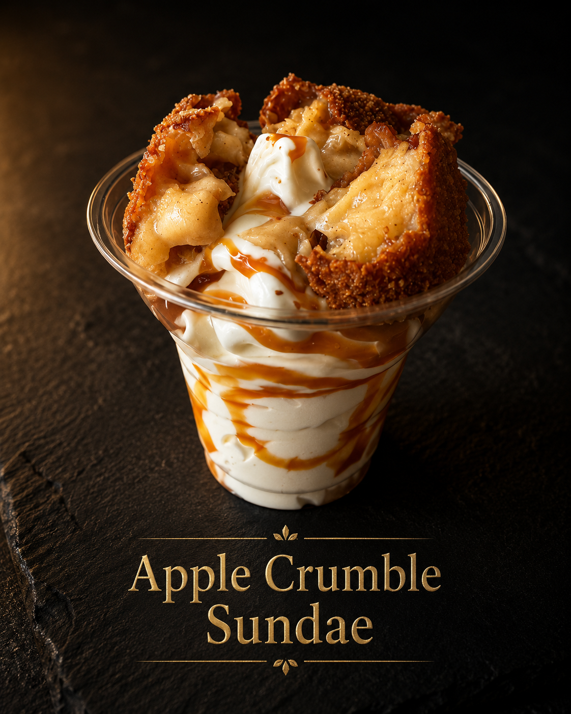 Apple crumble sundae ijs — De Friet Fabrique Tilburg