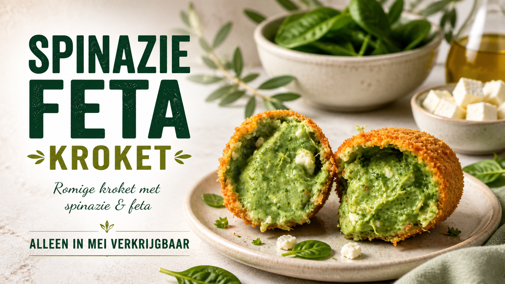 Spinazie-feta kroket — maand special bij De Friet Fabrique Tilburg